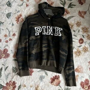 Victoria's Secret Camouflage Hoodie - Black and Green